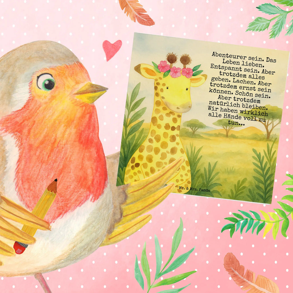 Deluxe Karte Giraffe Blumenkranz Design Karte, Grußkarte, Klappkarte, Einladungskarte, Glückwunschkarte, Hochzeitskarte, Geburtstagskarte, Hochwertige Grußkarte, Hochwertige Klappkarte, Afrika, Wildtiere, Giraffe, Blumenkranz, Abenteurer, Selbstliebe, Freundin