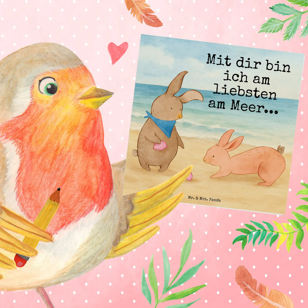 Deluxe Karte Hasen Muschel Design Karte, Grußkarte, Klappkarte, Einladungskarte, Glückwunschkarte, Hochzeitskarte, Geburtstagskarte, Hochwertige Grußkarte, Hochwertige Klappkarte, Familie, Vatertag, Muttertag, Bruder, Schwester, Mama, Papa, Oma, Opa, Hasen, beste Freundin, Freundin, Freundinnen, best friends, BFF, Muscheln sammeln, Muscheln, Meer