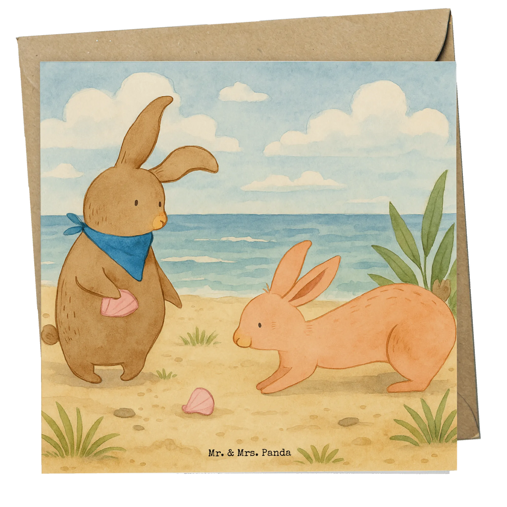 Deluxe Karte Hasen Muschel Design Karte, Grußkarte, Klappkarte, Einladungskarte, Glückwunschkarte, Hochzeitskarte, Geburtstagskarte, Hochwertige Grußkarte, Hochwertige Klappkarte, Familie, Vatertag, Muttertag, Bruder, Schwester, Mama, Papa, Oma, Opa, Hasen, beste Freundin, Freundin, Freundinnen, best friends, BFF, Muscheln sammeln, Muscheln, Meer