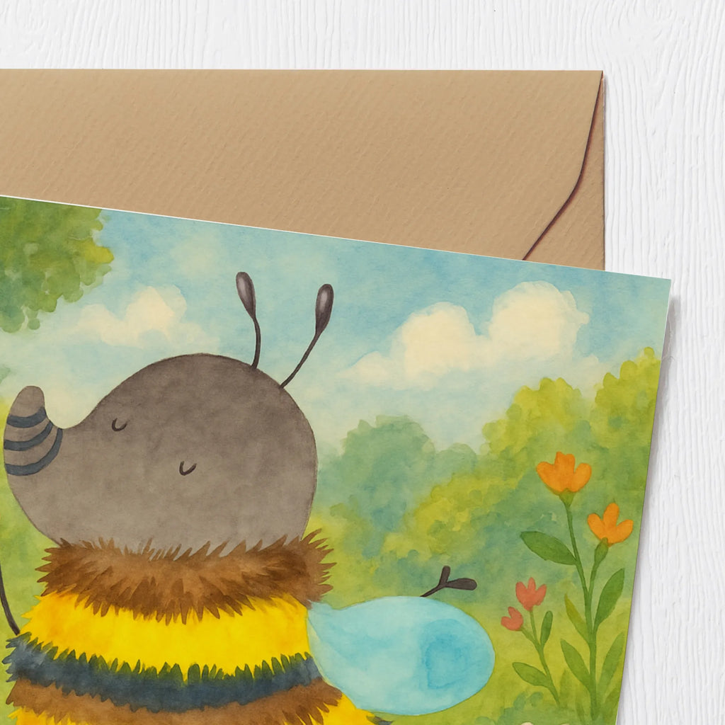 Deluxe Card bumblebee fluffy Design Karte, Grußkarte, Klappkarte, Einladungskarte, Glückwunschkarte, Hochzeitskarte, Geburtstagskarte, Hochwertige Grußkarte, Hochwertige Klappkarte, Tiermotive, Gute Laune, lustige Sprüche, Tiere, Hummel, Flauschig, Biene, Blume, Natur