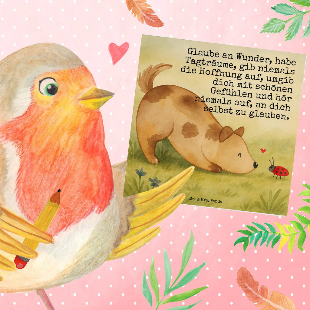 Deluxe Karte Hund Marienkäfer Design Karte, Grußkarte, Klappkarte, Einladungskarte, Glückwunschkarte, Hochzeitskarte, Geburtstagskarte, Hochwertige Grußkarte, Hochwertige Klappkarte, Hund, Hundemotiv, Haustier, Hunderasse, Tierliebhaber, Hundebesitzer, Sprüche, Hunde, Hundespruch, Marienkäfer, Mischling, Mischlinghund