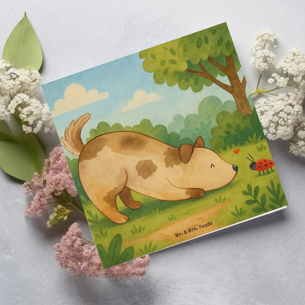 Deluxe Karte Hund Marienkäfer Design Karte, Grußkarte, Klappkarte, Einladungskarte, Glückwunschkarte, Hochzeitskarte, Geburtstagskarte, Hochwertige Grußkarte, Hochwertige Klappkarte, Hund, Hundemotiv, Haustier, Hunderasse, Tierliebhaber, Hundebesitzer, Sprüche, Hunde, Hundespruch, Marienkäfer, Mischling, Mischlinghund