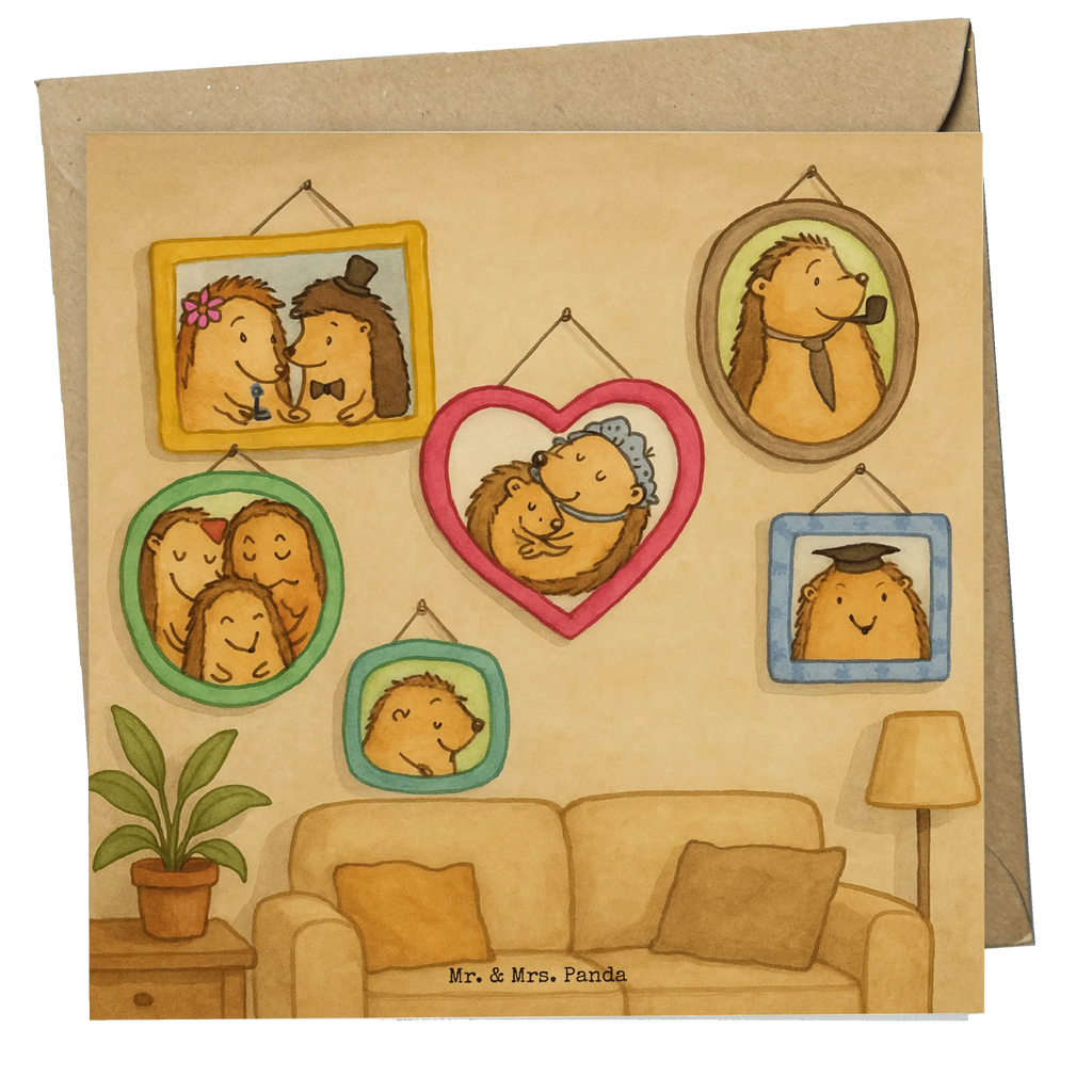 Deluxe Card Hedgehog family Design Karte, Grußkarte, Klappkarte, Einladungskarte, Glückwunschkarte, Hochzeitskarte, Geburtstagskarte, Hochwertige Grußkarte, Hochwertige Klappkarte, Familie, Vatertag, Muttertag, Bruder, Schwester, Mama, Papa, Oma, Opa, Liebe, Igel, Bilder, Zusammenhalt, Glück