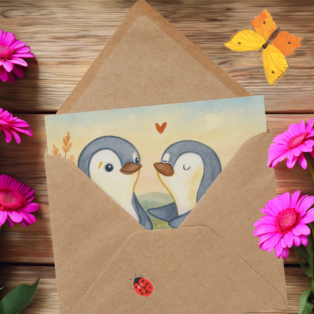 Deluxe Karte Pinguine trösten Design Karte, Grußkarte, Klappkarte, Einladungskarte, Glückwunschkarte, Hochzeitskarte, Geburtstagskarte, Hochwertige Grußkarte, Hochwertige Klappkarte, Liebe, Partner, Freund, Freundin, Ehemann, Ehefrau, Heiraten, Verlobung, Heiratsantrag, Liebesgeschenk, Jahrestag, Hocheitstag, Valentinstag, Geschenk für Frauen, Hochzeitstag, Mitbringsel, Geschenk für Freundin, Geschenk für Partner, Liebesbeweis, für Männer, für Ehemann