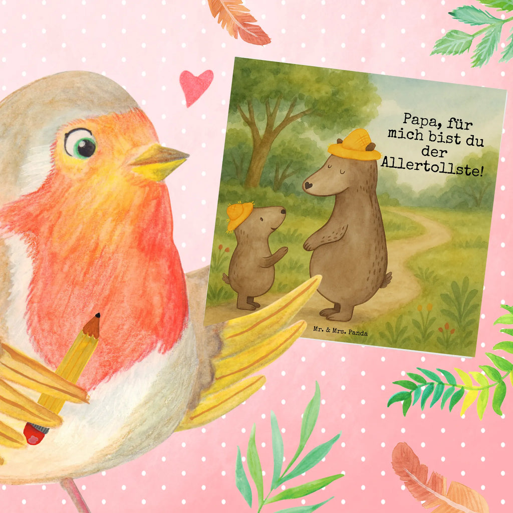 Deluxe Karte Bären mit Hut Design Karte, Grußkarte, Klappkarte, Einladungskarte, Glückwunschkarte, Hochzeitskarte, Geburtstagskarte, Hochwertige Grußkarte, Hochwertige Klappkarte, Familie, Vatertag, Muttertag, Bruder, Schwester, Mama, Papa, Oma, Opa, Bär, Bären, Vater, Papi, Paps, Dad, Daddy, Lieblingsmensch, Sohn, Söhne, Kind, Kinder, Vater-Sohn, Family, Vorbild