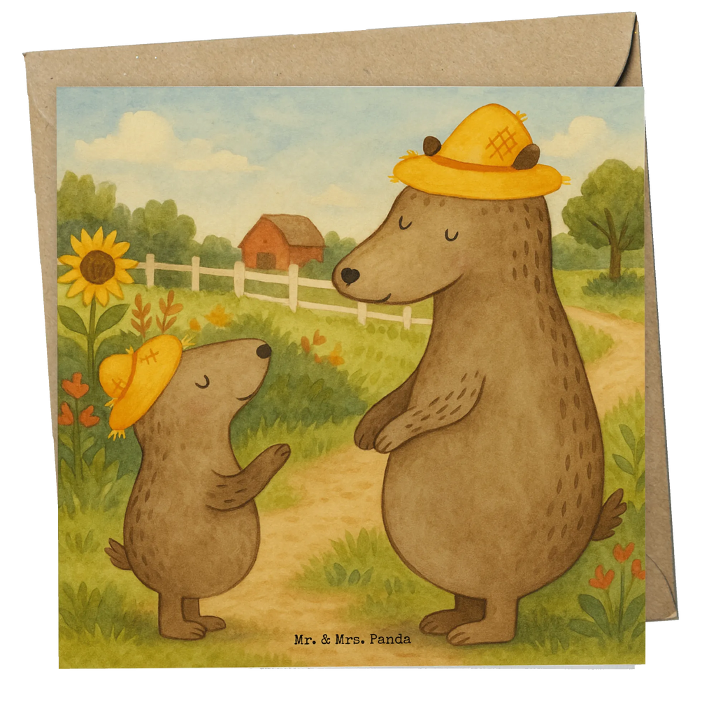 Deluxe Karte Bären mit Hut Design Karte, Grußkarte, Klappkarte, Einladungskarte, Glückwunschkarte, Hochzeitskarte, Geburtstagskarte, Hochwertige Grußkarte, Hochwertige Klappkarte, Familie, Vatertag, Muttertag, Bruder, Schwester, Mama, Papa, Oma, Opa, Bär, Bären, Vater, Papi, Paps, Dad, Daddy, Lieblingsmensch, Sohn, Söhne, Kind, Kinder, Vater-Sohn, Family, Vorbild