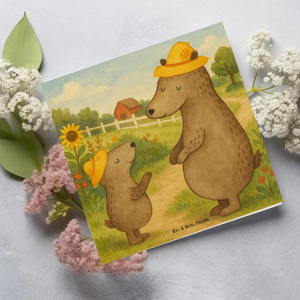Deluxe Karte Bären mit Hut Design Karte, Grußkarte, Klappkarte, Einladungskarte, Glückwunschkarte, Hochzeitskarte, Geburtstagskarte, Hochwertige Grußkarte, Hochwertige Klappkarte, Familie, Vatertag, Muttertag, Bruder, Schwester, Mama, Papa, Oma, Opa, Bär, Bären, Vater, Papi, Paps, Dad, Daddy, Lieblingsmensch, Sohn, Söhne, Kind, Kinder, Vater-Sohn, Family, Vorbild