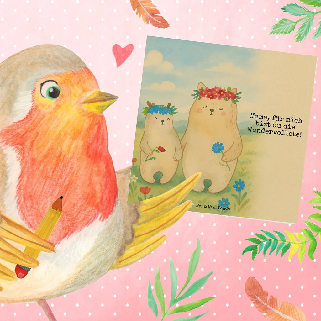 Deluxe Card Bears with flower crown Design Karte, Grußkarte, Klappkarte, Einladungskarte, Glückwunschkarte, Hochzeitskarte, Geburtstagskarte, Hochwertige Grußkarte, Hochwertige Klappkarte, Familie, Vatertag, Muttertag, Bruder, Schwester, Mama, Papa, Oma, Opa, Bär, Bären, Mutter, Mutti, Mami, Lieblingsmensch, Lieblingsmama, beste Mutter, weltbeste Mama, Geschenk Mama. Muttertag, Tochter, Kind, Kinder, Töchter, Family, Vorbild