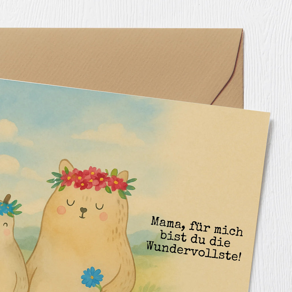 Deluxe Card Bears with flower crown Design Karte, Grußkarte, Klappkarte, Einladungskarte, Glückwunschkarte, Hochzeitskarte, Geburtstagskarte, Hochwertige Grußkarte, Hochwertige Klappkarte, Familie, Vatertag, Muttertag, Bruder, Schwester, Mama, Papa, Oma, Opa, Bär, Bären, Mutter, Mutti, Mami, Lieblingsmensch, Lieblingsmama, beste Mutter, weltbeste Mama, Geschenk Mama. Muttertag, Tochter, Kind, Kinder, Töchter, Family, Vorbild