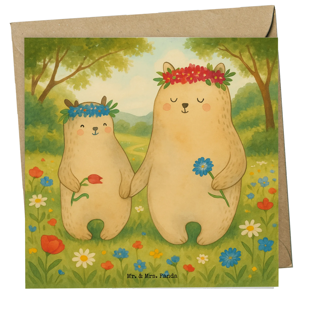 Deluxe Card Bears with flower crown Design Karte, Grußkarte, Klappkarte, Einladungskarte, Glückwunschkarte, Hochzeitskarte, Geburtstagskarte, Hochwertige Grußkarte, Hochwertige Klappkarte, Familie, Vatertag, Muttertag, Bruder, Schwester, Mama, Papa, Oma, Opa, Bär, Bären, Mutter, Mutti, Mami, Lieblingsmensch, Lieblingsmama, beste Mutter, weltbeste Mama, Geschenk Mama. Muttertag, Tochter, Kind, Kinder, Töchter, Family, Vorbild
