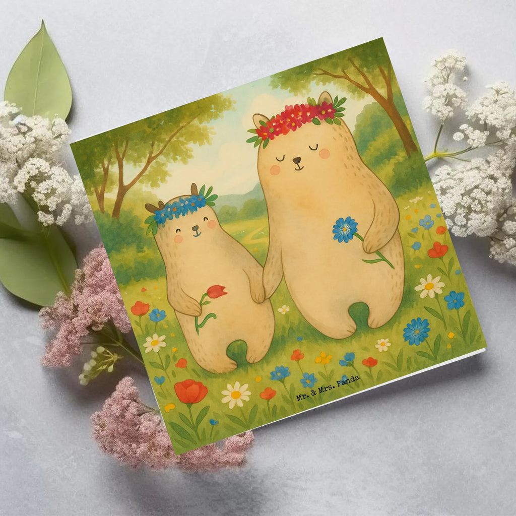 Deluxe Card Bears with flower crown Design Karte, Grußkarte, Klappkarte, Einladungskarte, Glückwunschkarte, Hochzeitskarte, Geburtstagskarte, Hochwertige Grußkarte, Hochwertige Klappkarte, Familie, Vatertag, Muttertag, Bruder, Schwester, Mama, Papa, Oma, Opa, Bär, Bären, Mutter, Mutti, Mami, Lieblingsmensch, Lieblingsmama, beste Mutter, weltbeste Mama, Geschenk Mama. Muttertag, Tochter, Kind, Kinder, Töchter, Family, Vorbild