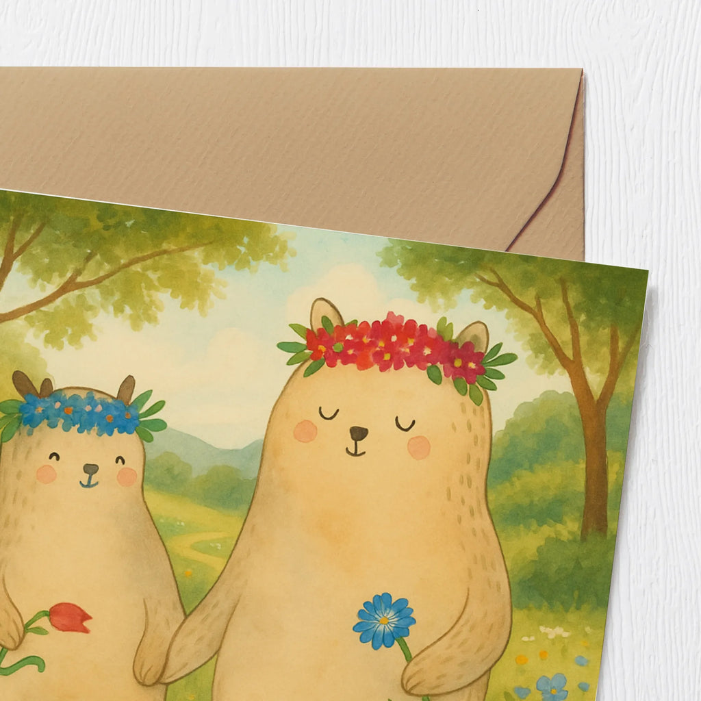 Deluxe Card Bears with flower crown Design Karte, Grußkarte, Klappkarte, Einladungskarte, Glückwunschkarte, Hochzeitskarte, Geburtstagskarte, Hochwertige Grußkarte, Hochwertige Klappkarte, Familie, Vatertag, Muttertag, Bruder, Schwester, Mama, Papa, Oma, Opa, Bär, Bären, Mutter, Mutti, Mami, Lieblingsmensch, Lieblingsmama, beste Mutter, weltbeste Mama, Geschenk Mama. Muttertag, Tochter, Kind, Kinder, Töchter, Family, Vorbild