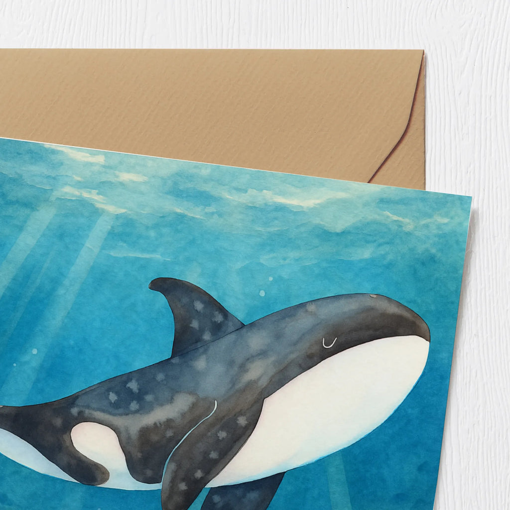 Deluxe Karte Orca Design Karte, Grußkarte, Klappkarte, Einladungskarte, Glückwunschkarte, Hochzeitskarte, Geburtstagskarte, Hochwertige Grußkarte, Hochwertige Klappkarte, Meerestiere, Meer, Urlaub, Orca, Orcas, Killerwal, Wal, Möglichkeiten, Büro, Arbeit, Motivation, Selbstliebe, Neustart, Startup