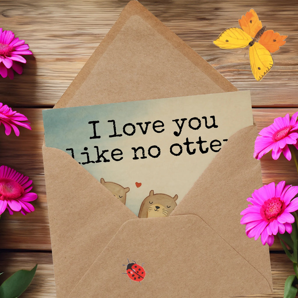 Deluxe Karte Otter Hände halten Design Karte, Grußkarte, Klappkarte, Einladungskarte, Glückwunschkarte, Hochzeitskarte, Geburtstagskarte, Hochwertige Grußkarte, Hochwertige Klappkarte, Otter, Fischotter, Seeotter, Otter Seeotter See Otter