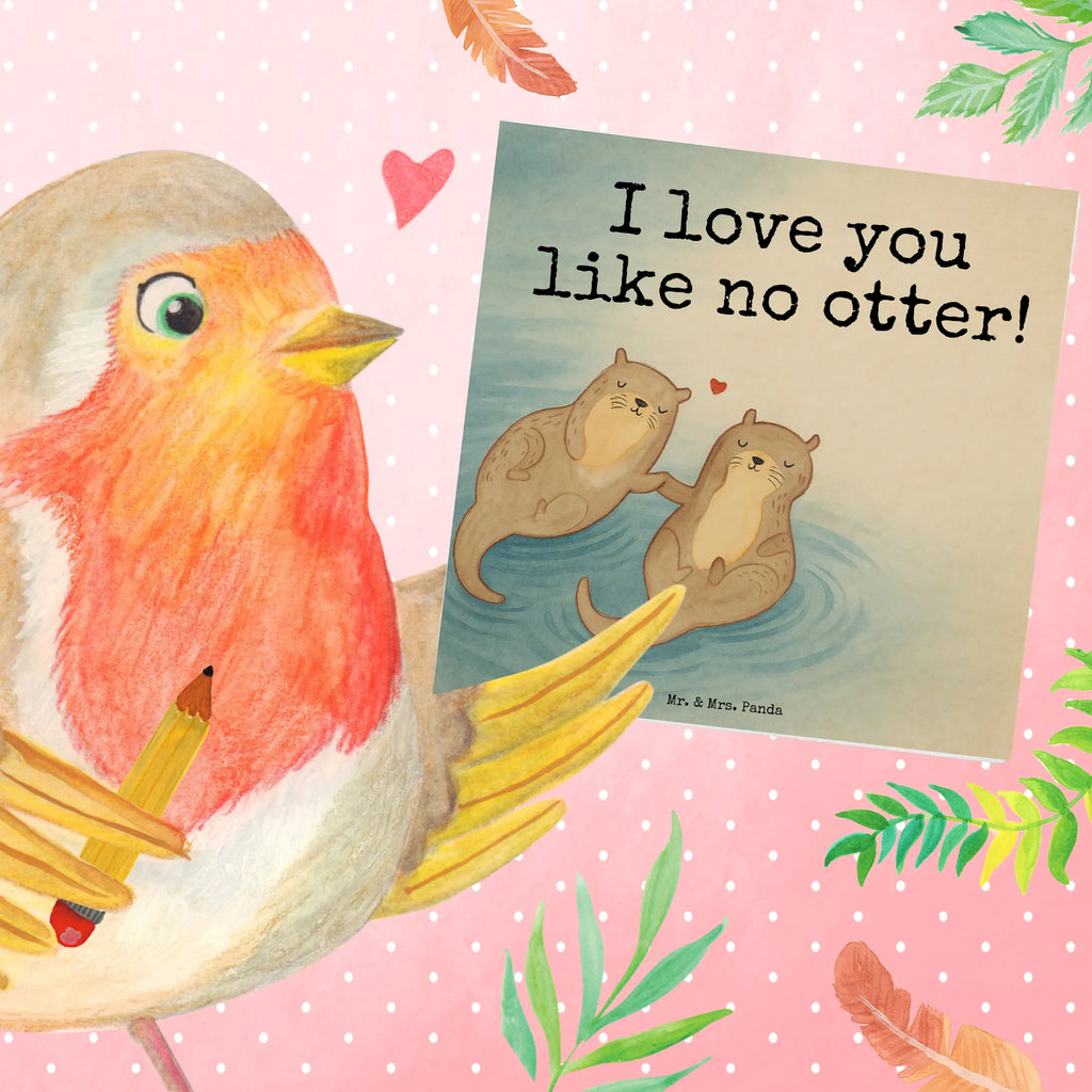 Deluxe Karte Otter Hände halten Design Karte, Grußkarte, Klappkarte, Einladungskarte, Glückwunschkarte, Hochzeitskarte, Geburtstagskarte, Hochwertige Grußkarte, Hochwertige Klappkarte, Otter, Fischotter, Seeotter, Otter Seeotter See Otter