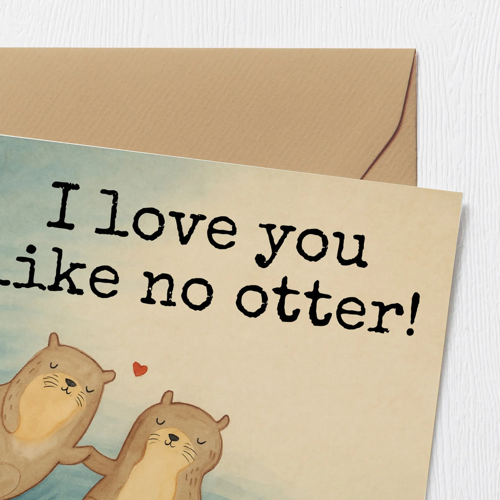 Deluxe Karte Otter Hände halten Design Karte, Grußkarte, Klappkarte, Einladungskarte, Glückwunschkarte, Hochzeitskarte, Geburtstagskarte, Hochwertige Grußkarte, Hochwertige Klappkarte, Otter, Fischotter, Seeotter, Otter Seeotter See Otter