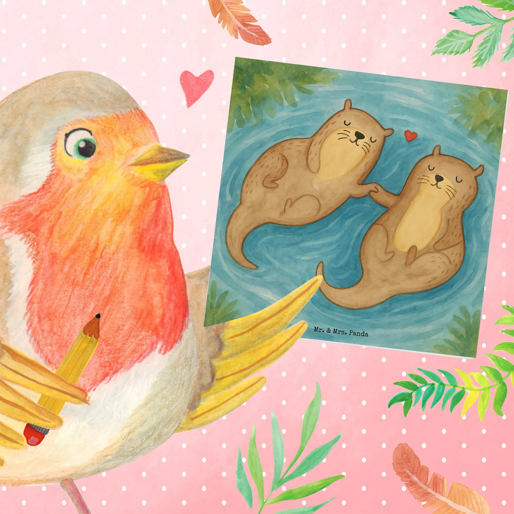 Deluxe Karte Otter Hände halten Design Karte, Grußkarte, Klappkarte, Einladungskarte, Glückwunschkarte, Hochzeitskarte, Geburtstagskarte, Hochwertige Grußkarte, Hochwertige Klappkarte, Otter, Fischotter, Seeotter, Otter Seeotter See Otter