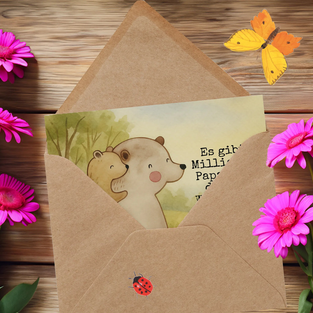 Deluxe Karte Papa Bär Design Karte, Grußkarte, Klappkarte, Einladungskarte, Glückwunschkarte, Hochzeitskarte, Geburtstagskarte, Hochwertige Grußkarte, Hochwertige Klappkarte, Familie, Vatertag, Muttertag, Bruder, Schwester, Mama, Papa, Oma, Opa, Geschenk, Vater, Papi, Vati, Onkel, Geburtstag