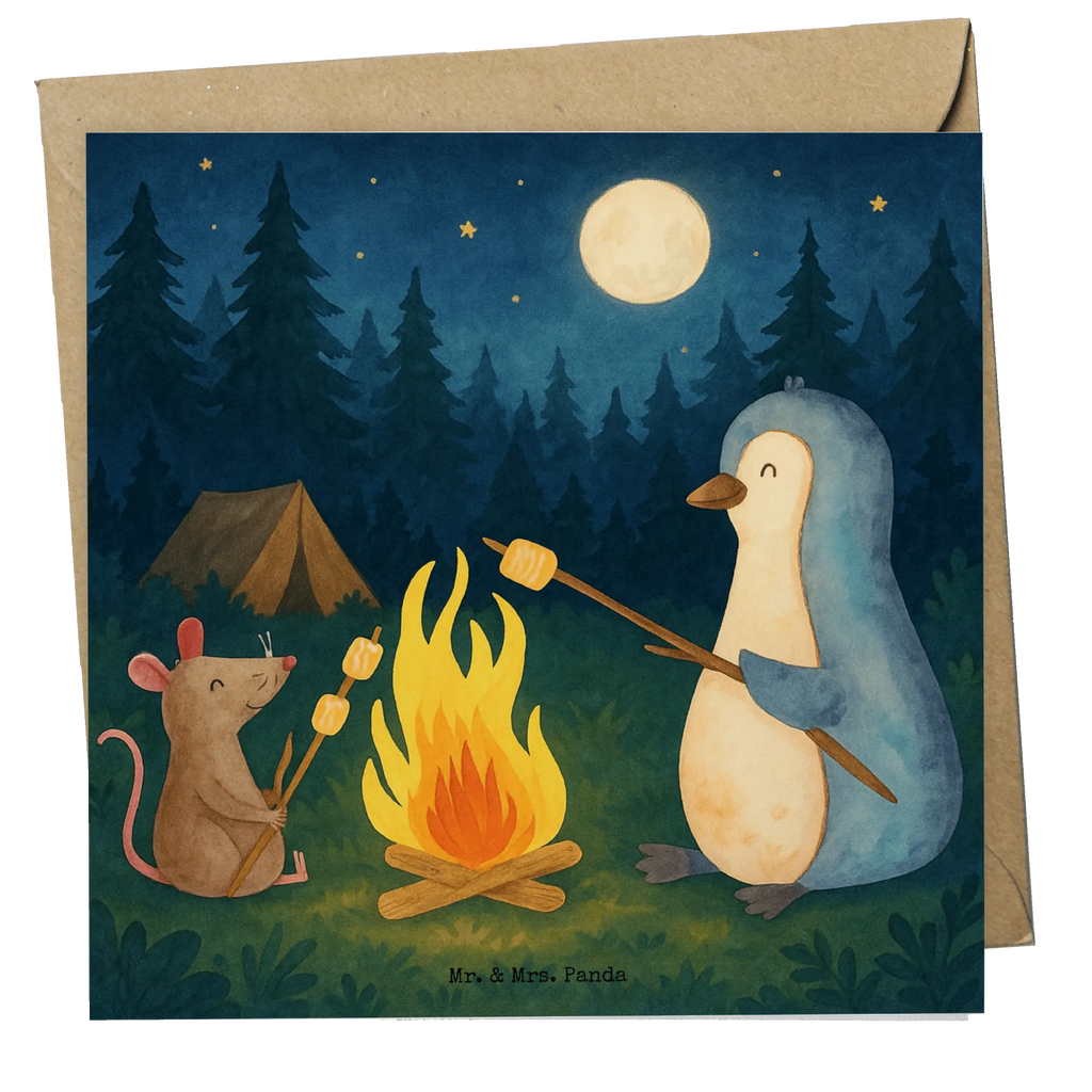 Karta Deluxe pingwin ognisko Design Karte, Grußkarte, Klappkarte, Einladungskarte, Glückwunschkarte, Hochzeitskarte, Geburtstagskarte, Hochwertige Grußkarte, Hochwertige Klappkarte, Pinguin, Maus, Pinguine, Lagerfeuer, Leben, Arbeit, Job, Motivation, Büro, Büroalltag, Lebensspruch, Lebensmotivation, Neustart, Liebe, grillen, Feuer, Marshmallows