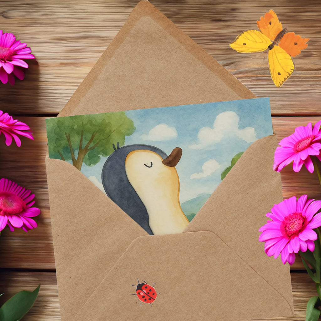 Karta Deluxe Pingwin maszerować Design Karte, Grußkarte, Klappkarte, Einladungskarte, Glückwunschkarte, Hochzeitskarte, Geburtstagskarte, Hochwertige Grußkarte, Hochwertige Klappkarte, Pinguin, Pinguine, Frühaufsteher, Langschläfer, Bruder, Schwester, Familie