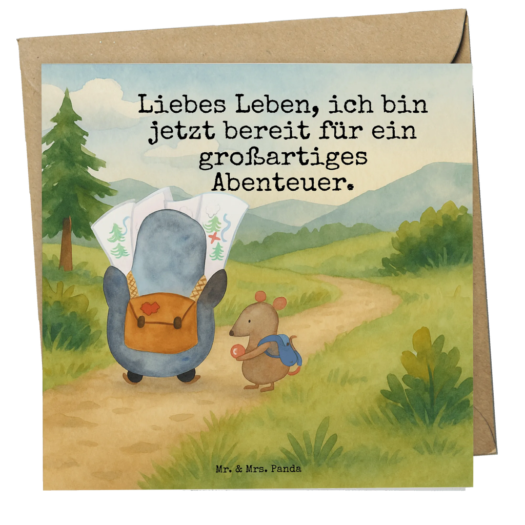 Deluxe Card Penguin & Mouse Hiker Design Karte, Grußkarte, Klappkarte, Einladungskarte, Glückwunschkarte, Hochzeitskarte, Geburtstagskarte, Hochwertige Grußkarte, Hochwertige Klappkarte, Pinguin, Pinguine, Abenteurer, Abenteuer, Roadtrip, Ausflug, Wanderlust, wandern