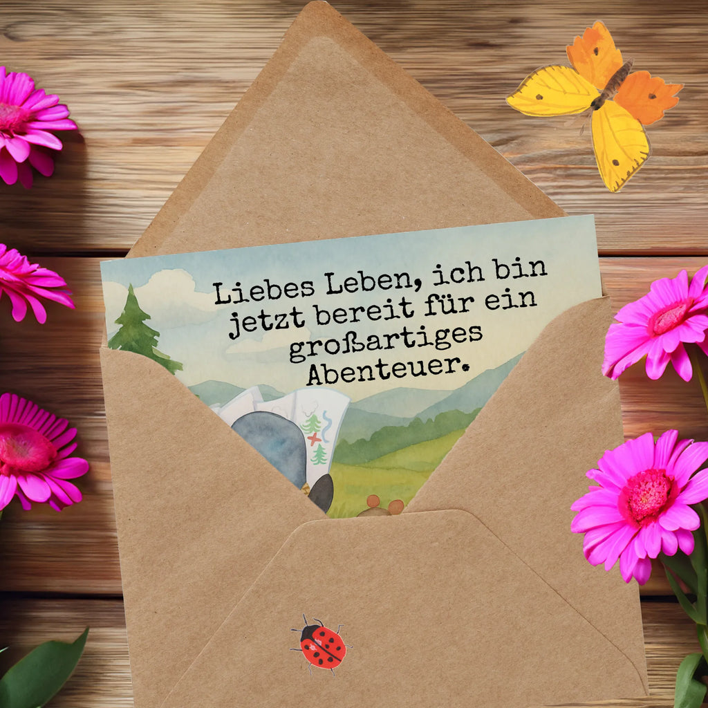 Deluxe Card Penguin & Mouse Hiker Design Karte, Grußkarte, Klappkarte, Einladungskarte, Glückwunschkarte, Hochzeitskarte, Geburtstagskarte, Hochwertige Grußkarte, Hochwertige Klappkarte, Pinguin, Pinguine, Abenteurer, Abenteuer, Roadtrip, Ausflug, Wanderlust, wandern