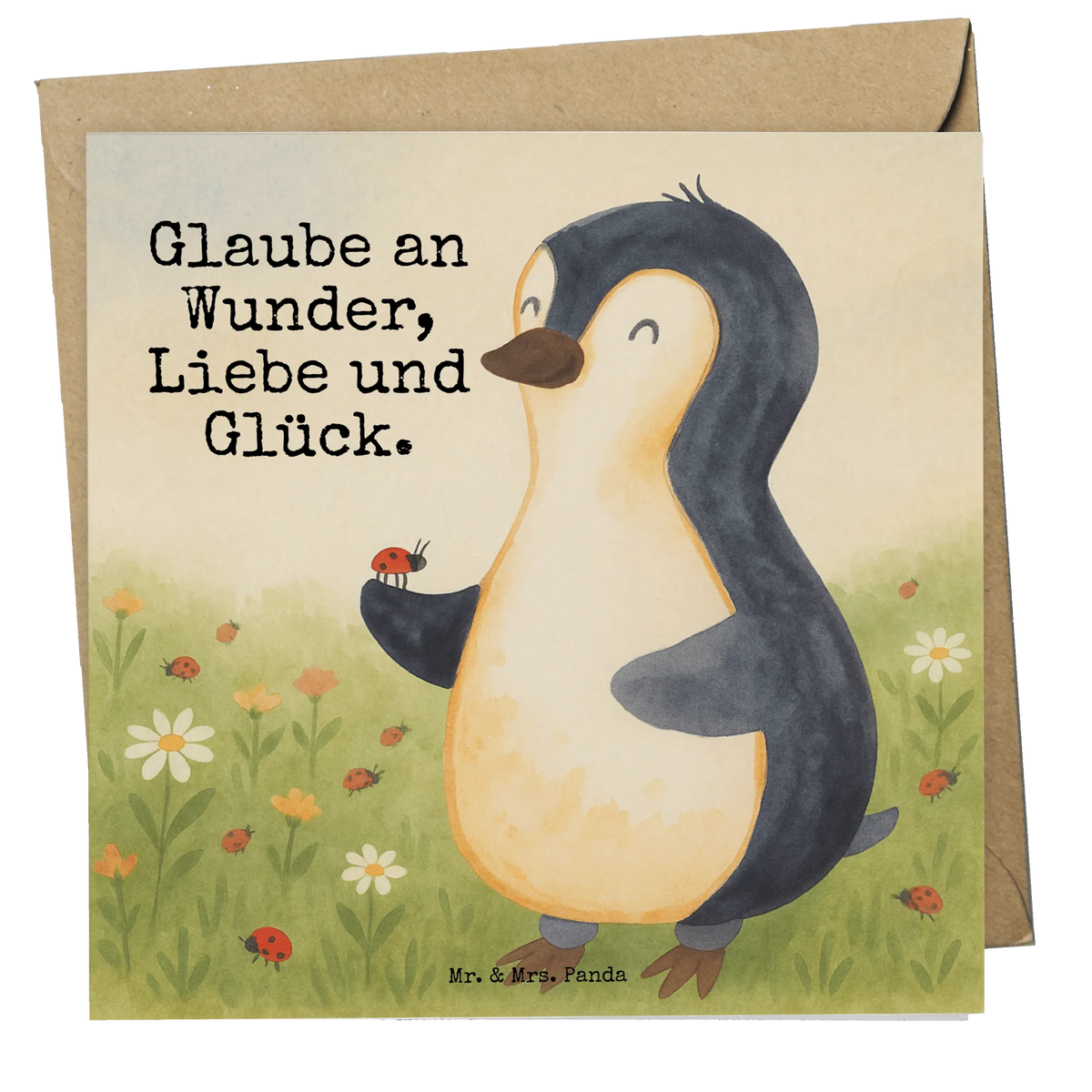 Deluxe Card Penguin ladybug Design North Pole, Penguins, joy of life, wonder, joy, penguins, ladybird