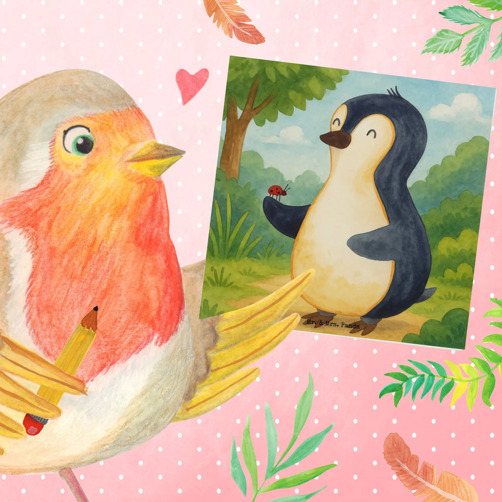 Deluxe Card Penguin ladybug Design Karte, Grußkarte, Klappkarte, Einladungskarte, Glückwunschkarte, Hochzeitskarte, Geburtstagskarte, Hochwertige Grußkarte, Hochwertige Klappkarte, Pinguin, Pinguine, Marienkäfer, Liebe, Wunder, Glück, Freude, Lebensfreude