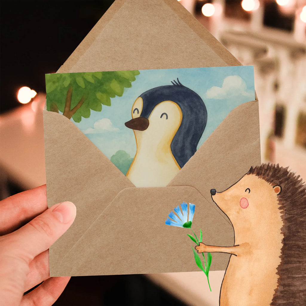 Deluxe Card Penguin ladybug Design Karte, Grußkarte, Klappkarte, Einladungskarte, Glückwunschkarte, Hochzeitskarte, Geburtstagskarte, Hochwertige Grußkarte, Hochwertige Klappkarte, Pinguin, Pinguine, Marienkäfer, Liebe, Wunder, Glück, Freude, Lebensfreude