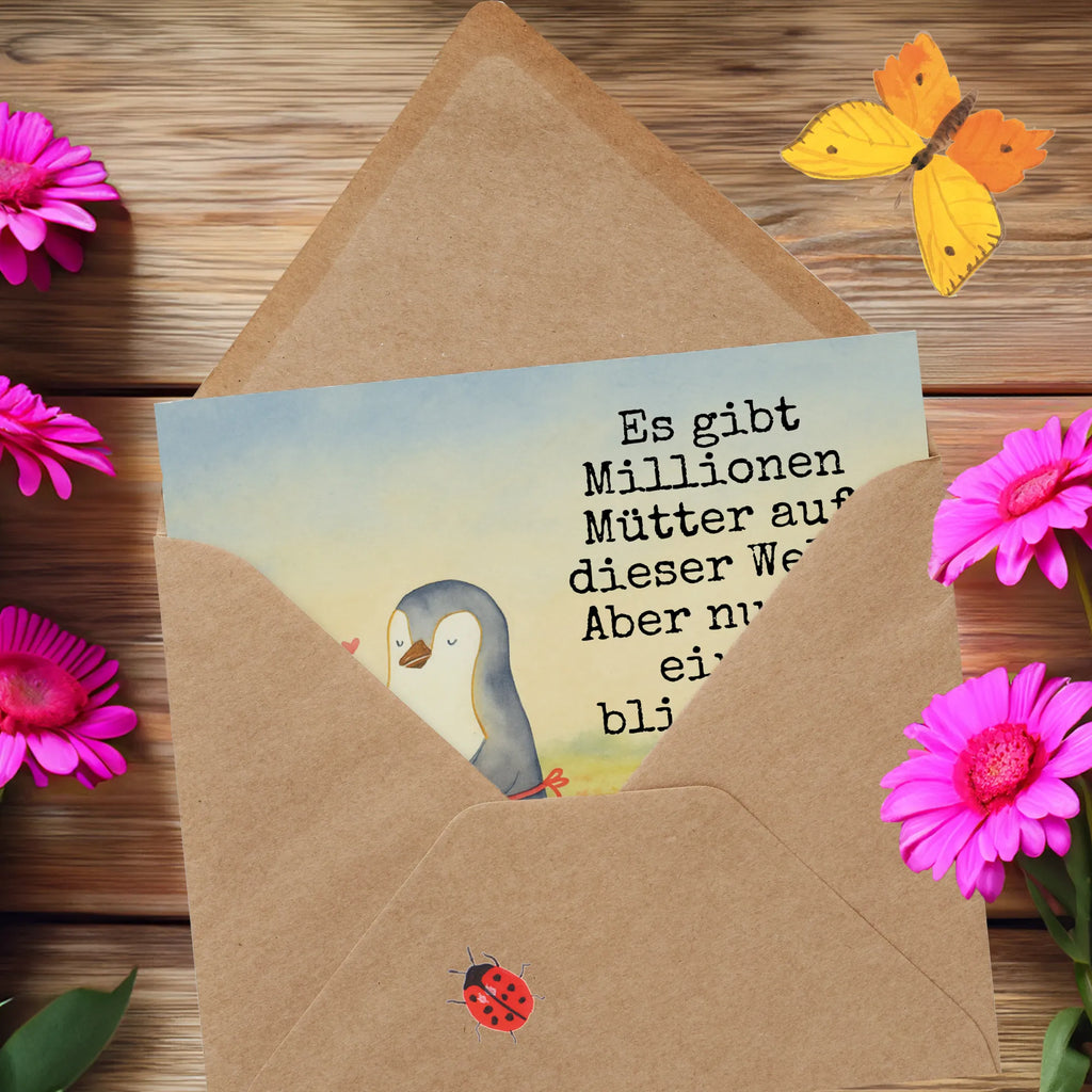 Deluxe Card Penguin with child Design Karte, Grußkarte, Klappkarte, Einladungskarte, Glückwunschkarte, Hochzeitskarte, Geburtstagskarte, Hochwertige Grußkarte, Hochwertige Klappkarte, Familie, Vatertag, Muttertag, Bruder, Schwester, Mama, Papa, Oma, Opa, Geschenk, Mami, Mutti, Mutter, Geburststag