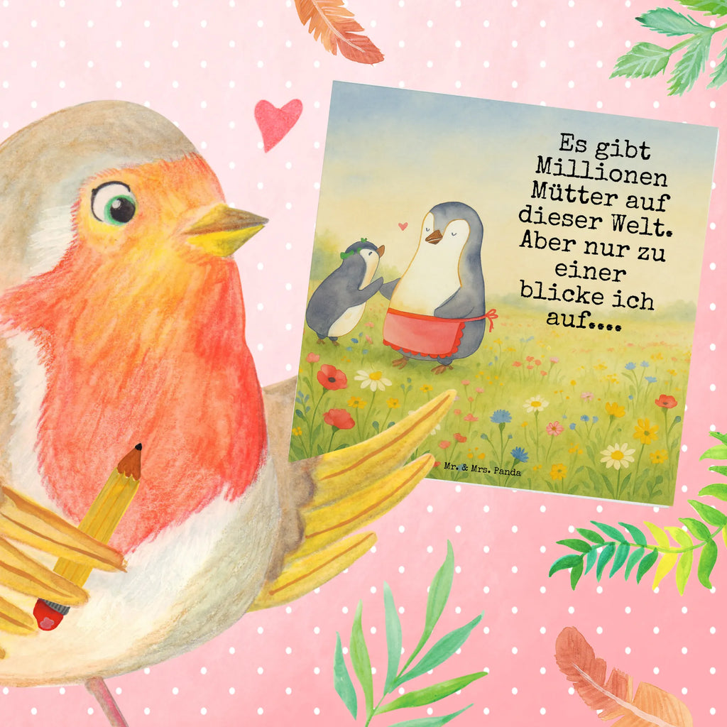 Deluxe Card Penguin with child Design Karte, Grußkarte, Klappkarte, Einladungskarte, Glückwunschkarte, Hochzeitskarte, Geburtstagskarte, Hochwertige Grußkarte, Hochwertige Klappkarte, Familie, Vatertag, Muttertag, Bruder, Schwester, Mama, Papa, Oma, Opa, Geschenk, Mami, Mutti, Mutter, Geburststag