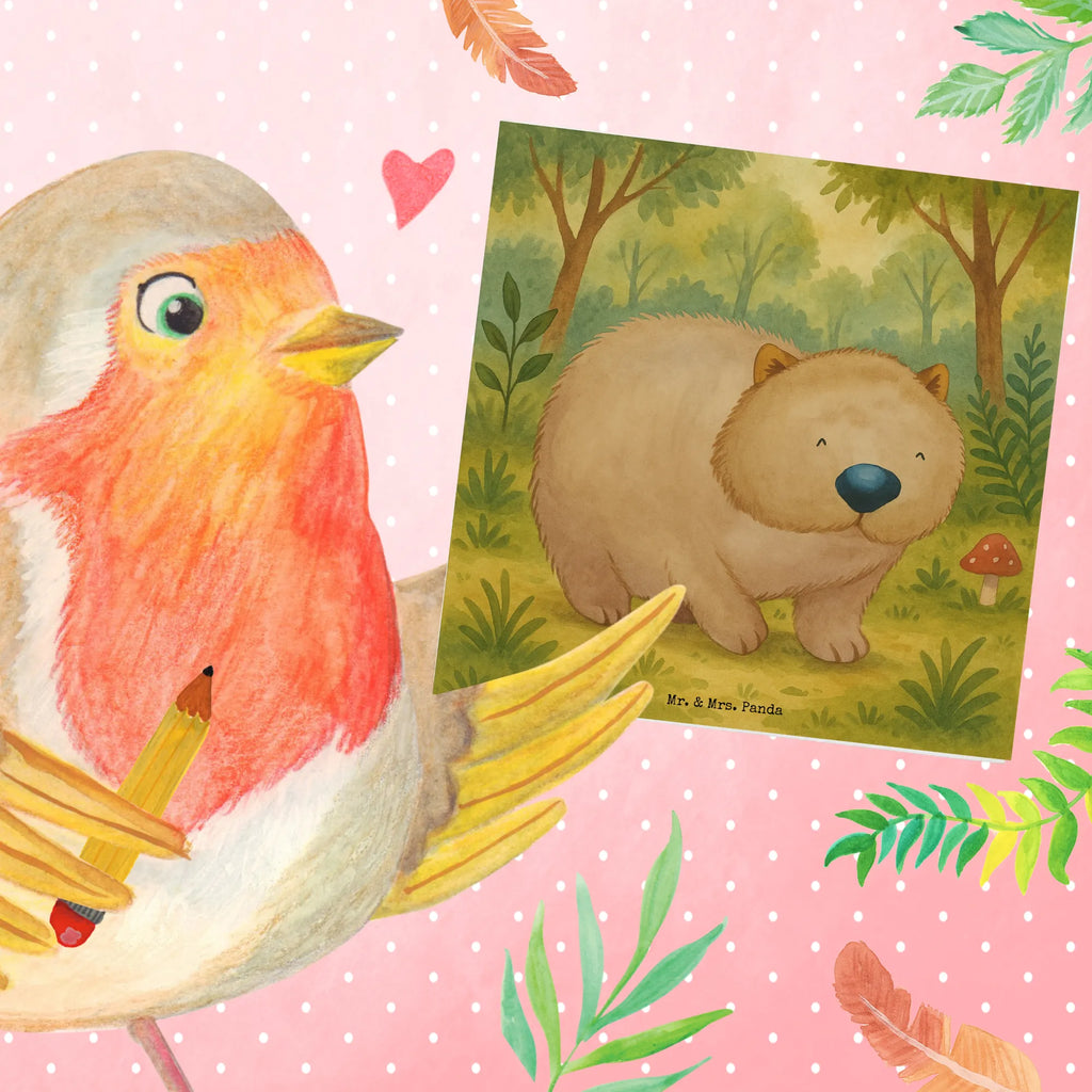 Karta Deluxe Wombat Design Karte, Grußkarte, Klappkarte, Einladungskarte, Glückwunschkarte, Hochzeitskarte, Geburtstagskarte, Hochwertige Grußkarte, Hochwertige Klappkarte, Tiermotive, Gute Laune, lustige Sprüche, Tiere, Wombat, Das Leben ist schön, Motivation, Spruch, Australien