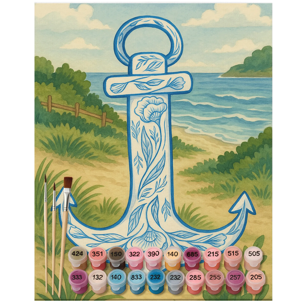 Malen nach Zahlen Anker Blau Design DIY, Kunstwerk, Malen nach Zahlen, Künstler, Malen, Ausmalbild, Baseln, Kreativität, Bastelidee, Tiermotive, Gute Laune, lustige Sprüche, Tiere