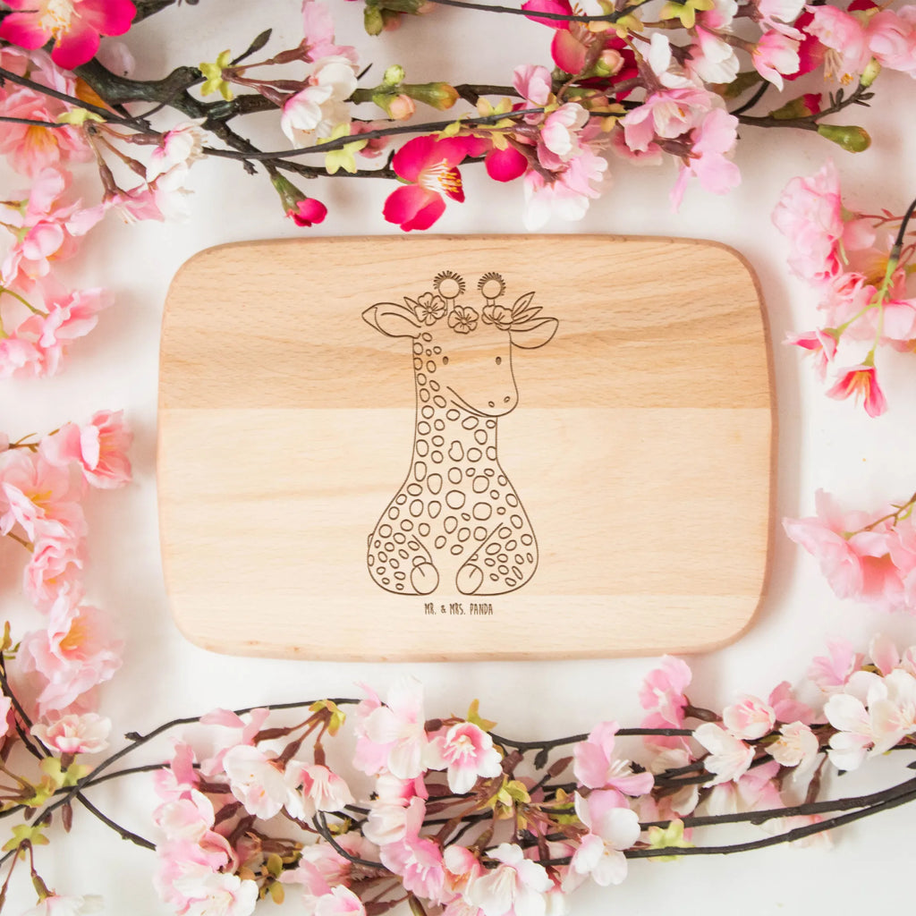 Holzbrett Giraffe Blumenkranz Schneidebrett, Holzbrett, Küchenbrett, Frühstücksbrettchen, Schneidebrett Holz, Frühstücksbrett, Afrika, Wildtiere, Blumenkranz, Freundin, Abenteurer, Selbstliebe, Giraffe