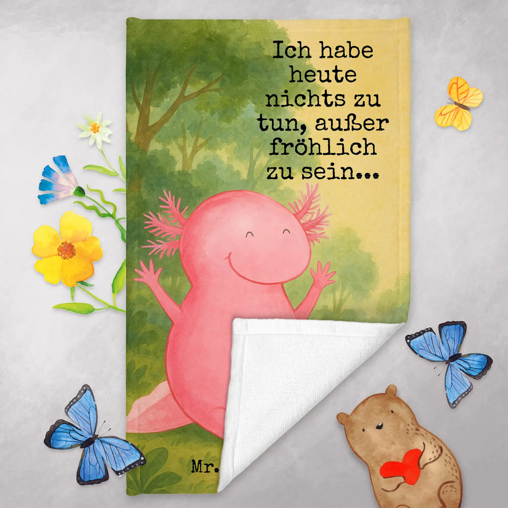 Guest towel axolotl Hooray Design Gästetuch, Reisehandtuch, Sport Handtuch, Frottier, Kinder Handtuch, Axolotl, Molch, Axolot, Schwanzlurch, Lurch, Lurche, fröhlich, Spaß, Freude, Motivation, Zufriedenheit