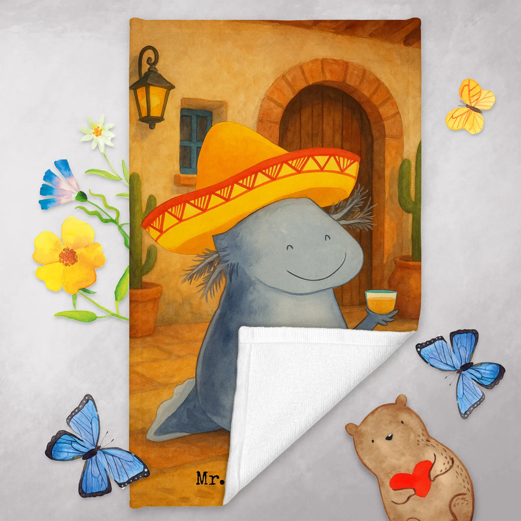 Ręcznik dla gości Aksolotl Tequila Design Gästetuch, Reisehandtuch, Sport Handtuch, Frottier, Kinder Handtuch, Axolotl, Molch, Mexico, Mexiko, Sombrero, Zitrone, Tequila, Motivation, Spruch, Schwanzlurch, Lurch, Lurche, Axolot, Feuerdrache, Feuersalamander