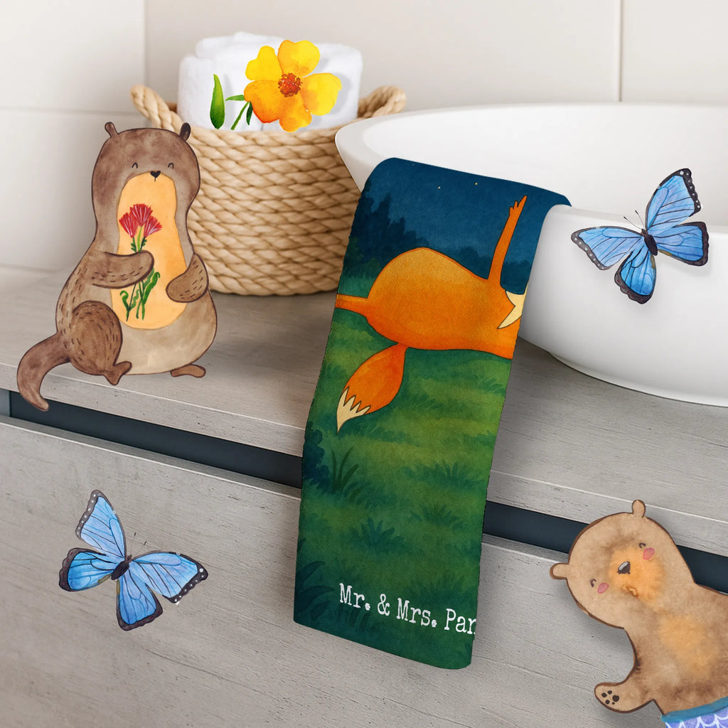 Ręcznik dla gości lis Gwiazdy Design Gästetuch, Reisehandtuch, Sport Handtuch, Frottier, Kinder Handtuch, Fuchs, Füchse, tröstende Worte, Spruch positiv, Spruch schön, Romantik, Always Look on the Bright Side of Life
