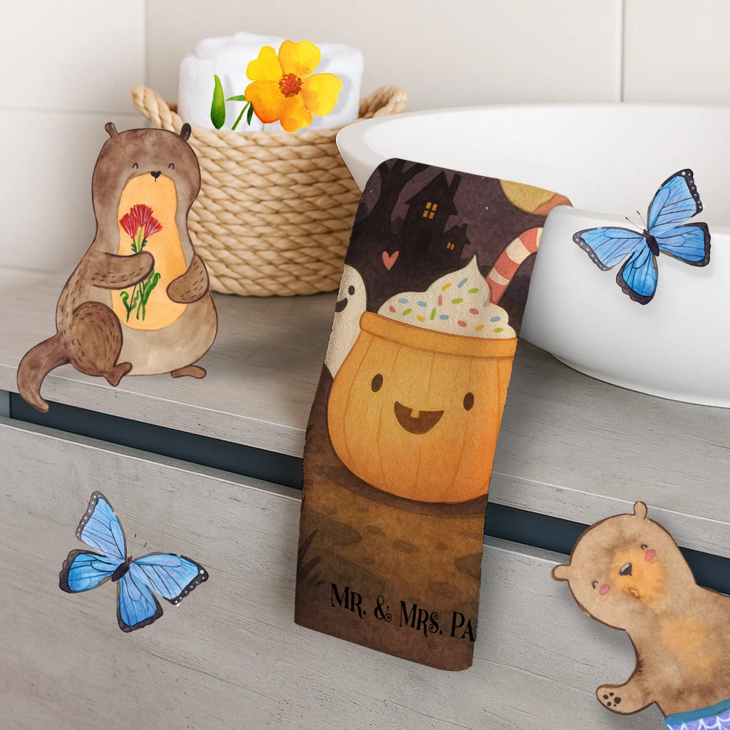 Guest towel Coffee Ghost Design Gästetuch, Reisehandtuch, Sport Handtuch, Frottier, Kinder Handtuch, Halloween, Deko, Martinssingen, Dekoration, Geschenke, Schenken, Halloween Deko, Trick or Treat, Süßes sonst gibt's saures, Pumpkin spiced Latte, Kaffee, Gespenst