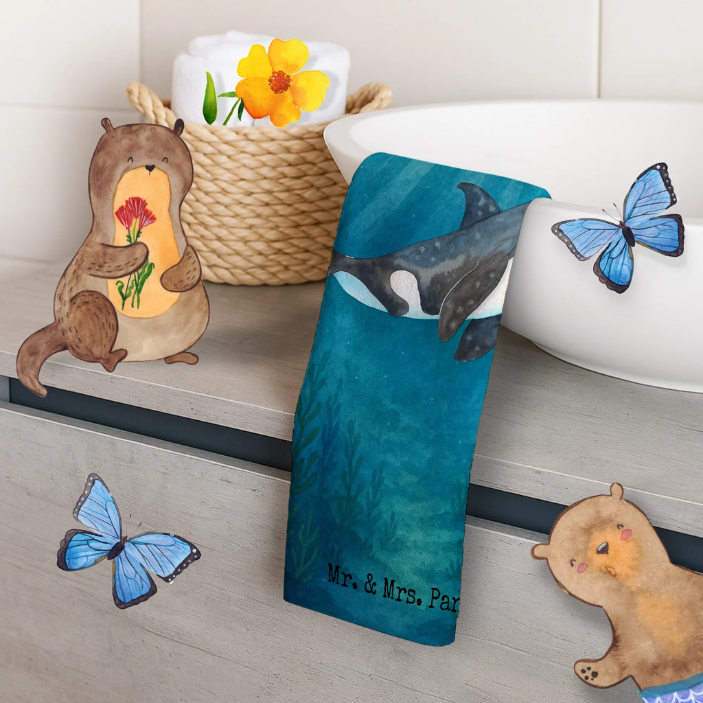 Guest towel Orca Design Gästetuch, Reisehandtuch, Sport Handtuch, Frottier, Kinder Handtuch, Meerestiere, Meer, Urlaub, Orca, Orcas, Killerwal, Wal, Möglichkeiten, Büro, Arbeit, Motivation, Selbstliebe, Neustart, Startup