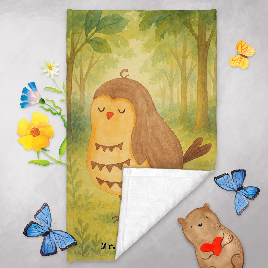 Ręcznik dla gości sowa zadowolona Design Gästetuch, Reisehandtuch, Sport Handtuch, Frottier, Kinder Handtuch, Eule, Eule Spruch, Eule deko, Owl, Liebe Spruch, Romantisch, Wortspiel lustig, Spruch schön, Geschenk Hochzeitstag