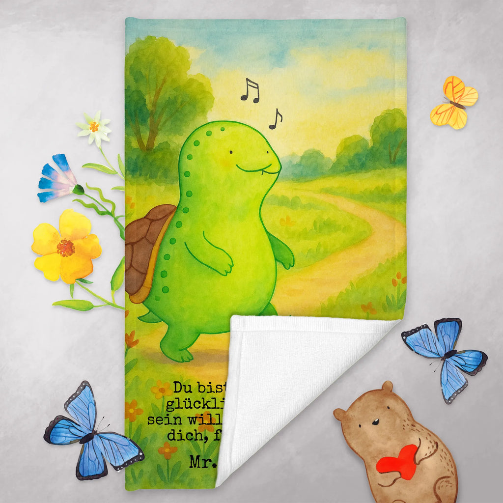 Gäste Handtuch Schildkröte Pfeifen Design Gästetuch, Reisehandtuch, Sport Handtuch, Frottier, Kinder Handtuch, Schildkröte, Schildi, Schildkröten, fröhlich, Glück, Motivation, Lebensfreude, Depression, Trennung, Neuanfang