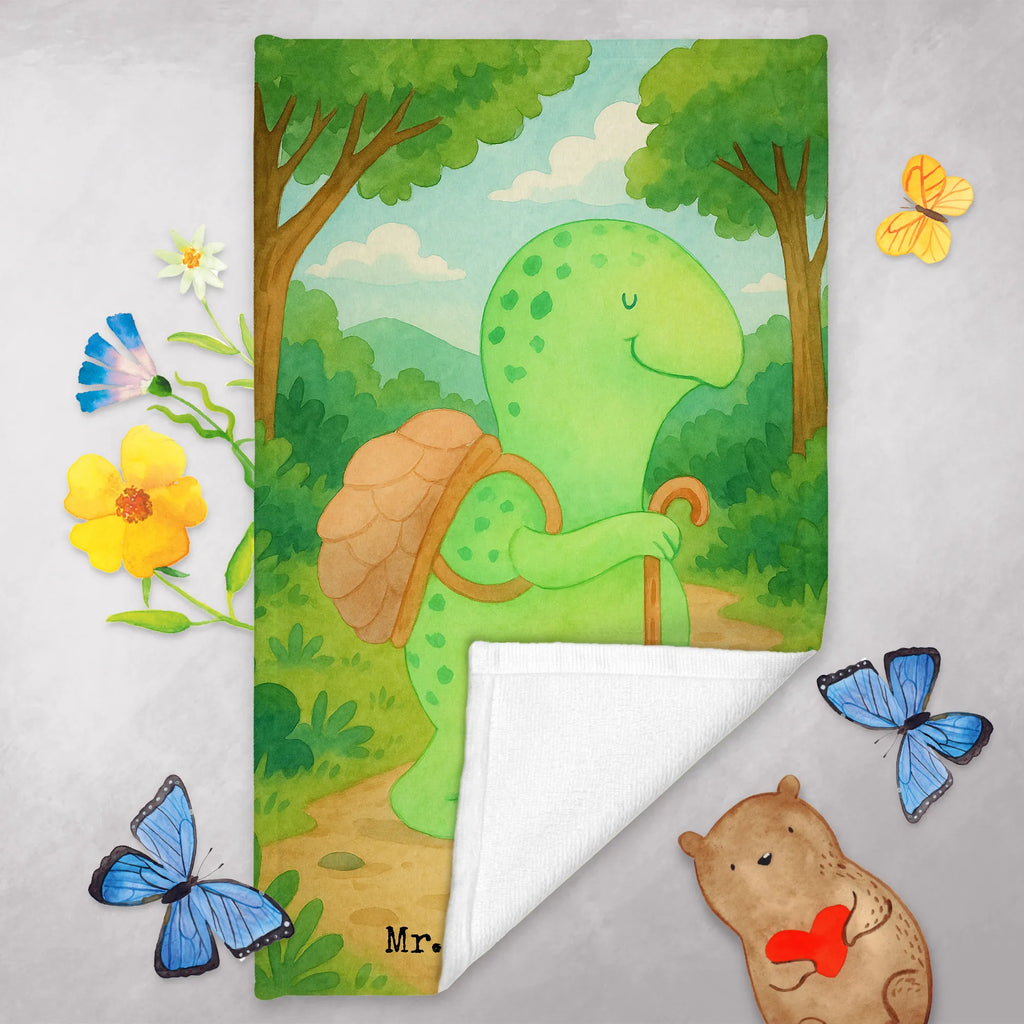 Gästehandtuch Schildkröte Wanderer Design Gästetuch, Reisehandtuch, Sport Handtuch, Frottier, Kinder Handtuch, Schildkröte, Schildkröten, Motivation, Motivationsspruch, Motivationssprüche, Neuanfang