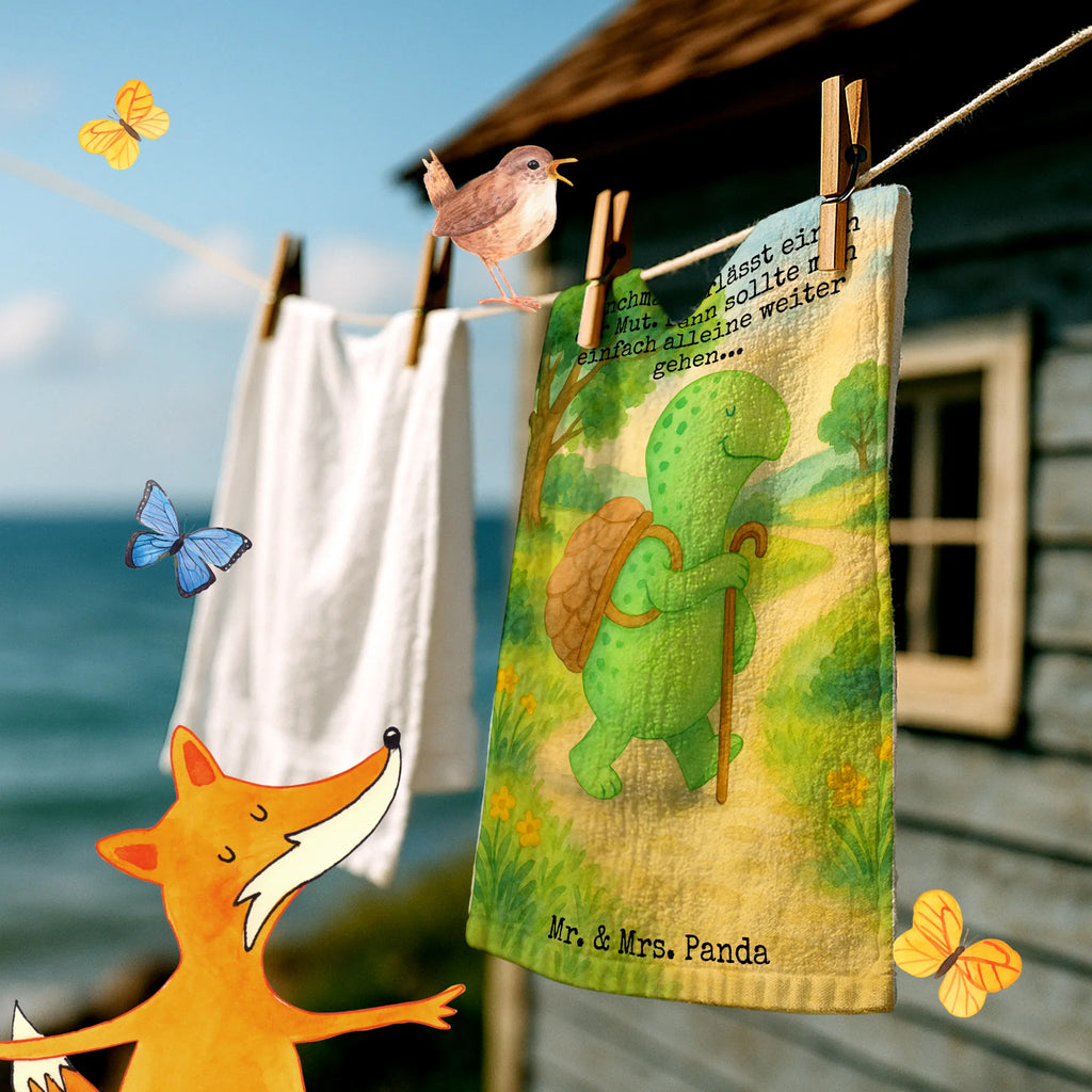 Gästehandtuch Schildkröte Wanderer Design Gästetuch, Reisehandtuch, Sport Handtuch, Frottier, Kinder Handtuch, Schildkröte, Schildkröten, Motivation, Motivationsspruch, Motivationssprüche, Neuanfang
