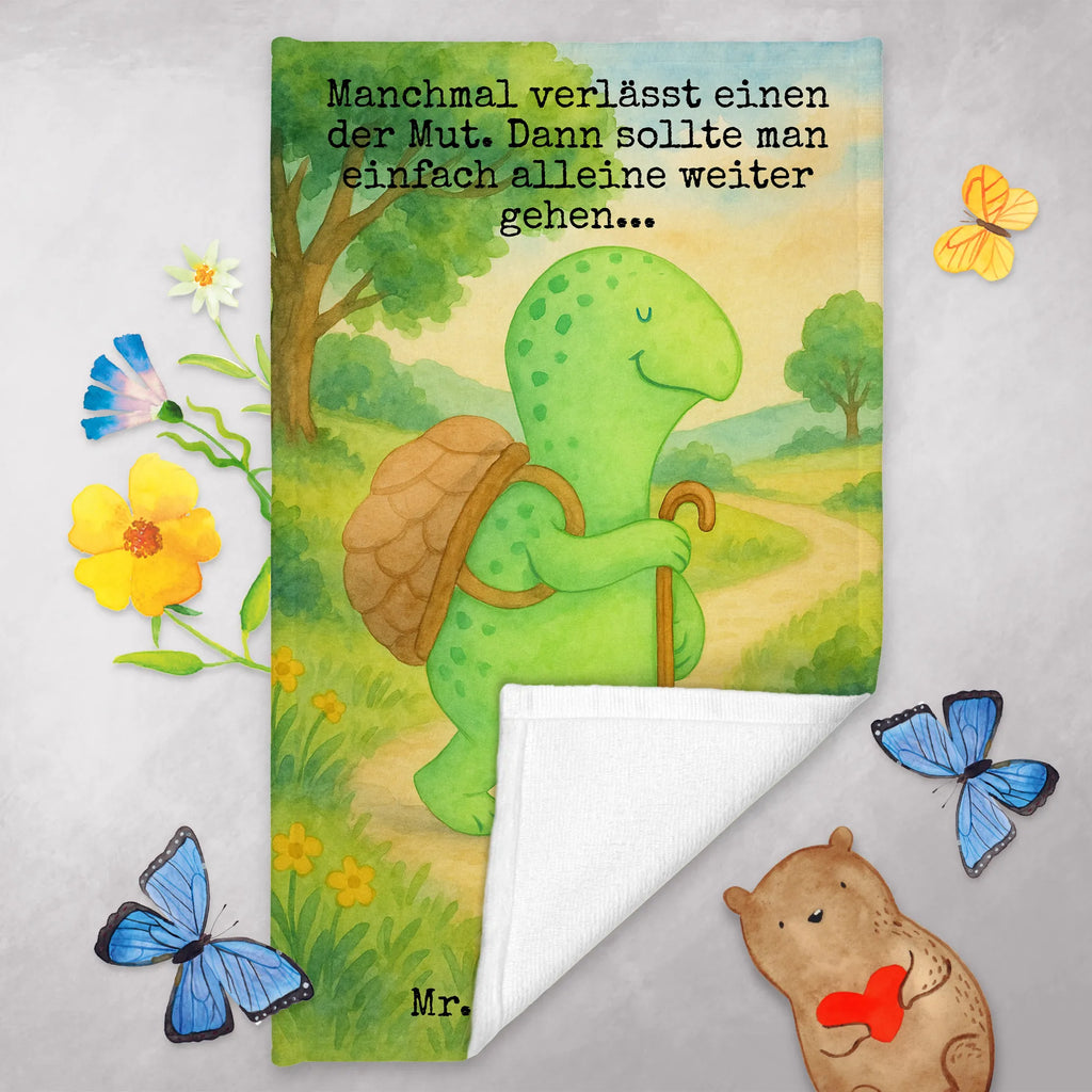Gästehandtuch Schildkröte Wanderer Design Gästetuch, Reisehandtuch, Sport Handtuch, Frottier, Kinder Handtuch, Schildkröte, Schildkröten, Motivation, Motivationsspruch, Motivationssprüche, Neuanfang