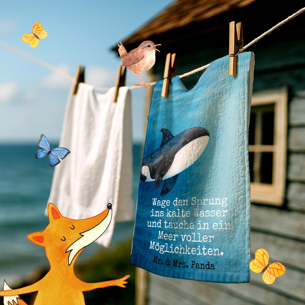 Guest towel Orca Design Gästetuch, Reisehandtuch, Sport Handtuch, Frottier, Kinder Handtuch, Meerestiere, Meer, Urlaub, Orca, Orcas, Killerwal, Wal, Möglichkeiten, Büro, Arbeit, Motivation, Selbstliebe, Neustart, Startup