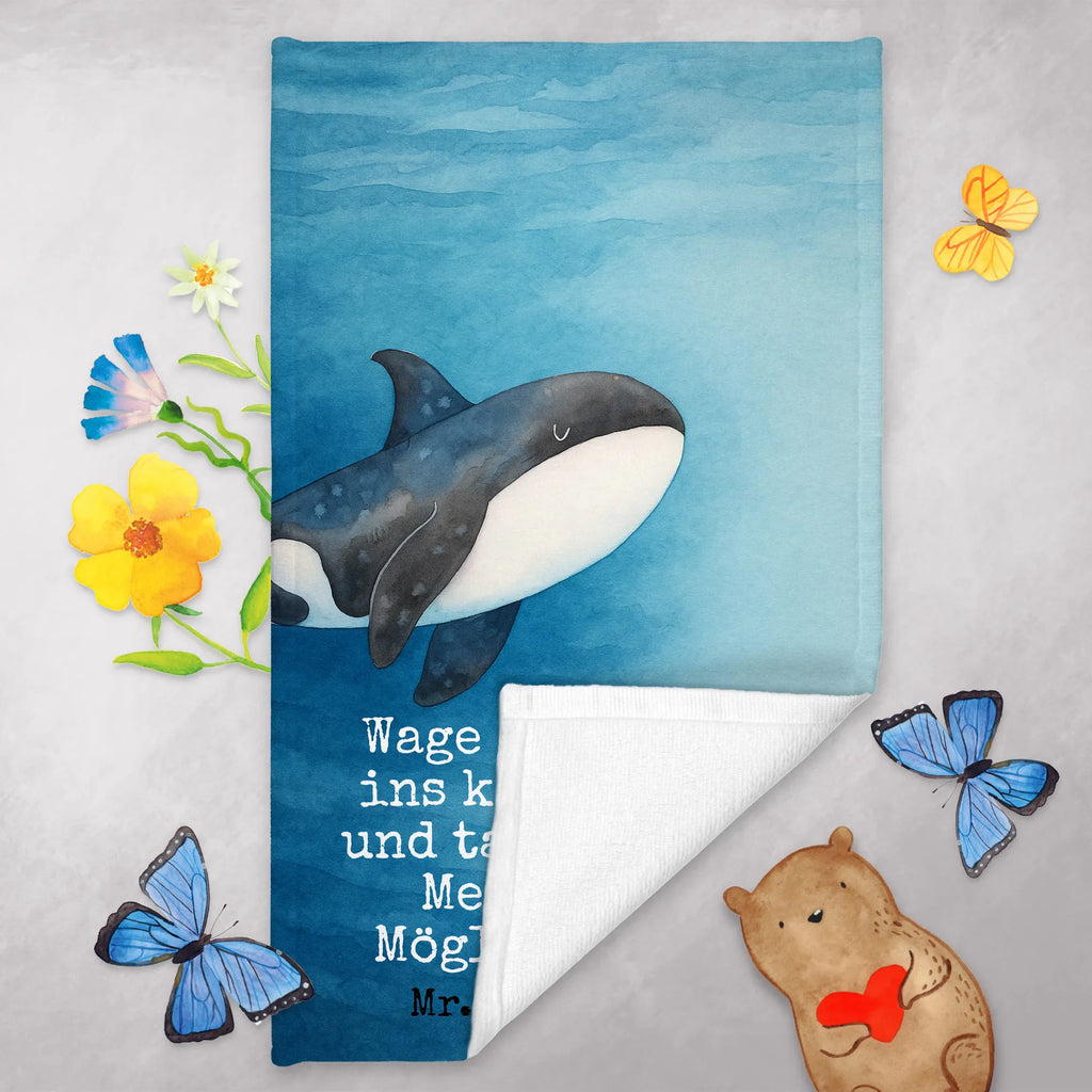 Guest towel Orca Design Gästetuch, Reisehandtuch, Sport Handtuch, Frottier, Kinder Handtuch, Meerestiere, Meer, Urlaub, Orca, Orcas, Killerwal, Wal, Möglichkeiten, Büro, Arbeit, Motivation, Selbstliebe, Neustart, Startup