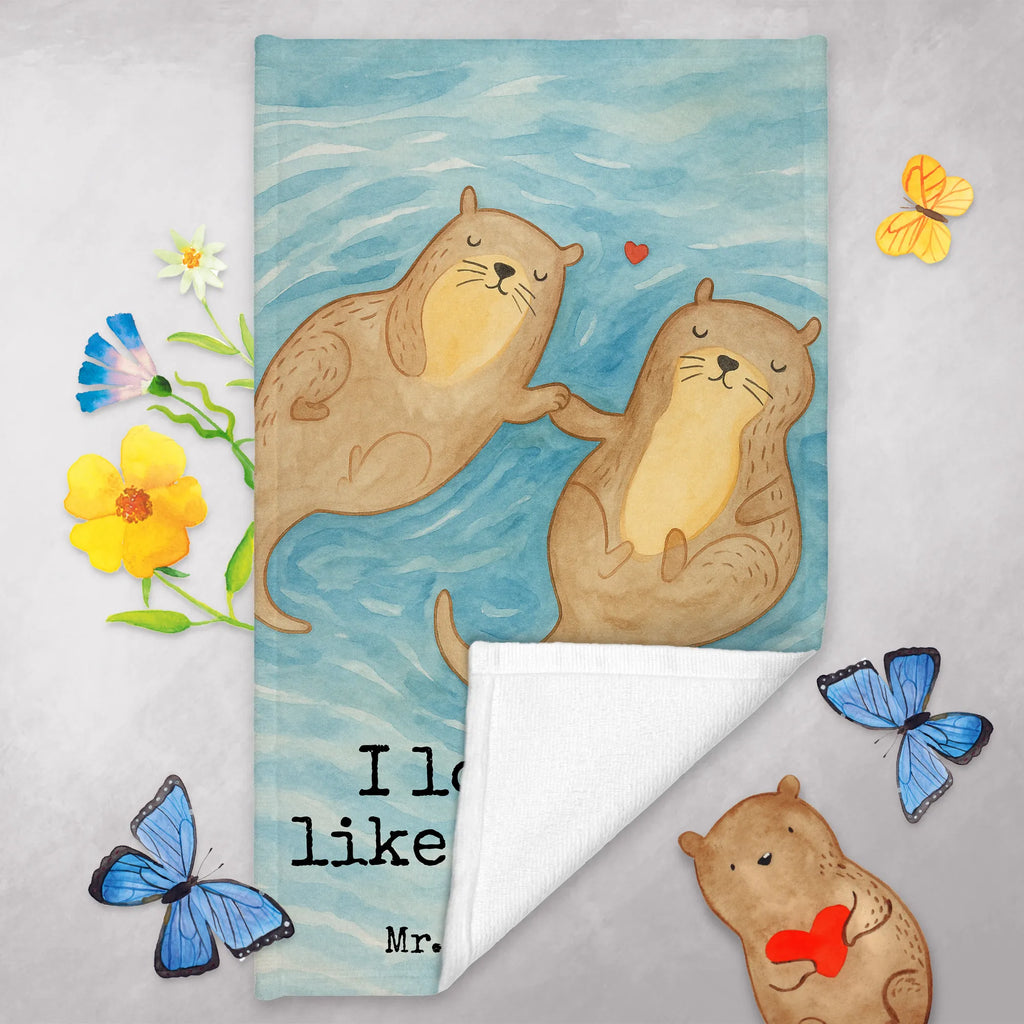 Ręcznik dla gości wydra trzymać się za ręce Design Gästetuch, Reisehandtuch, Sport Handtuch, Frottier, Kinder Handtuch, Otter, Fischotter, Seeotter, Otter Seeotter See Otter