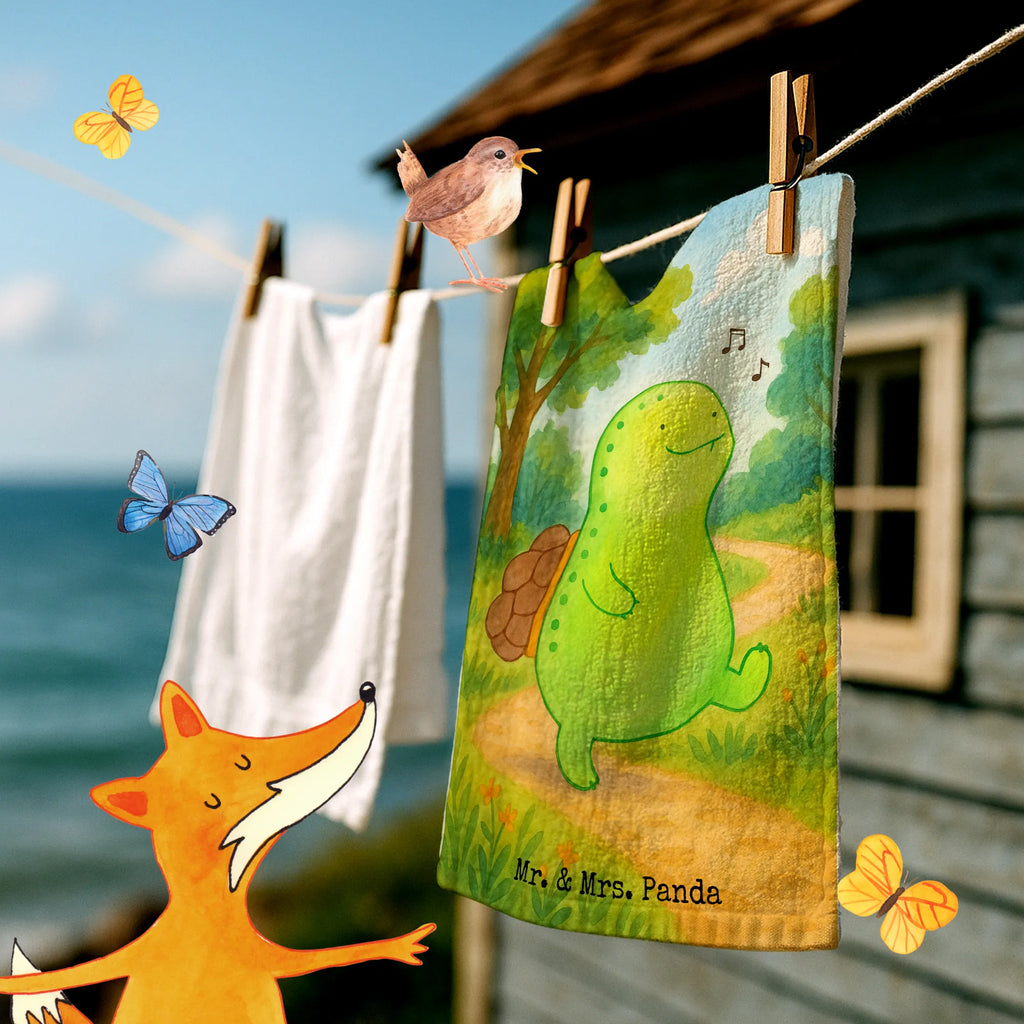 Gäste Handtuch Schildkröte Pfeifen Design Gästetuch, Reisehandtuch, Sport Handtuch, Frottier, Kinder Handtuch, Schildkröte, Schildi, Schildkröten, fröhlich, Glück, Motivation, Lebensfreude, Depression, Trennung, Neuanfang