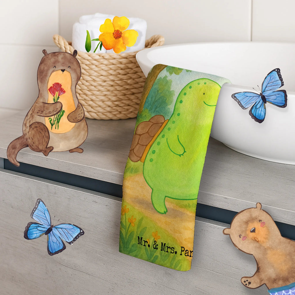 Gäste Handtuch Schildkröte Pfeifen Design Gästetuch, Reisehandtuch, Sport Handtuch, Frottier, Kinder Handtuch, Schildkröte, Schildi, Schildkröten, fröhlich, Glück, Motivation, Lebensfreude, Depression, Trennung, Neuanfang