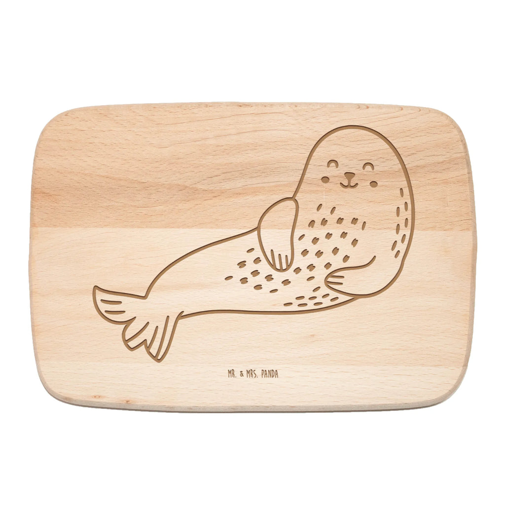 Schneidebrett Robbe Lachen Küchenbrett, Schneidebrett, Frühstücksbrettchen, Frühstücksbrett, Holzbrett, Schneidebrett Holz, Tiermotive, Gute Laune, lustige Sprüche, Tiere, Nordsee, Ostsee, Strand, Seehund, Robbe, Robben, Meerestier